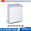 Congelador liso comercial aprovado da caixa da porta do vidro de deslizamento portátil de ETL